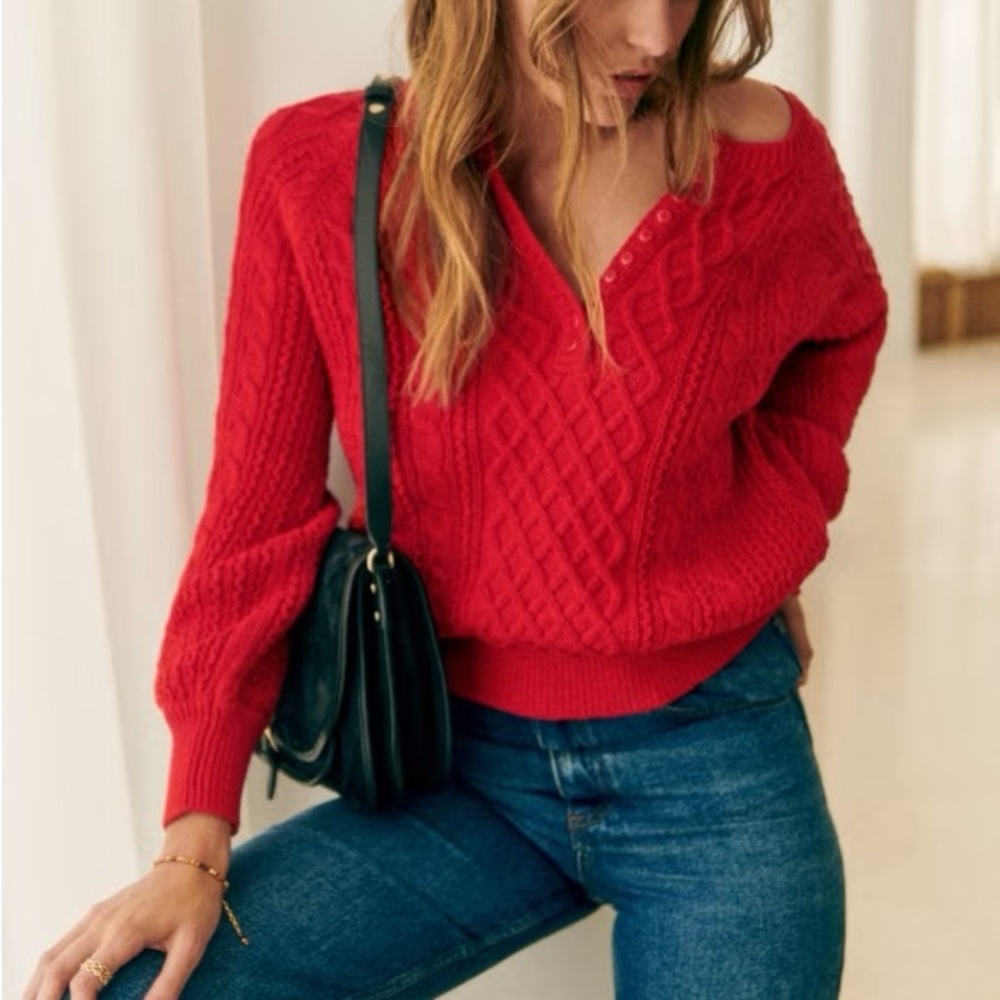 Sezane Red “Bree Jumper” sweater in Size M